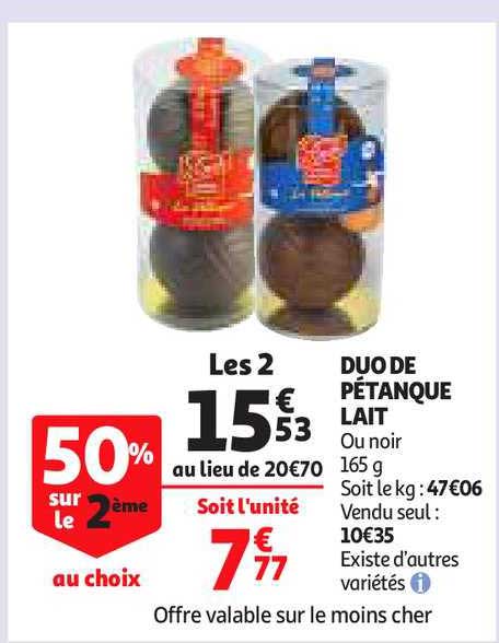 duo de pétanque lait