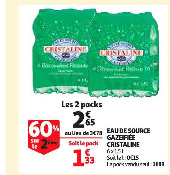 Eau De Source Gazéifiée Cristaline