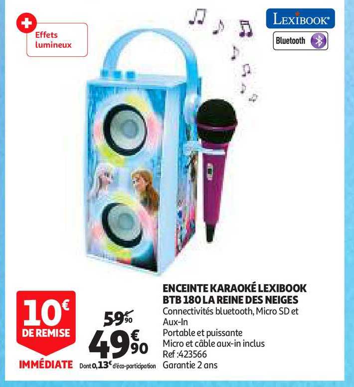 enceinte karaoké lexibook btb 180 la reine des neiges