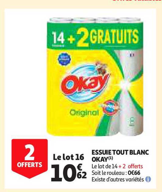 essuie tout blanc okay