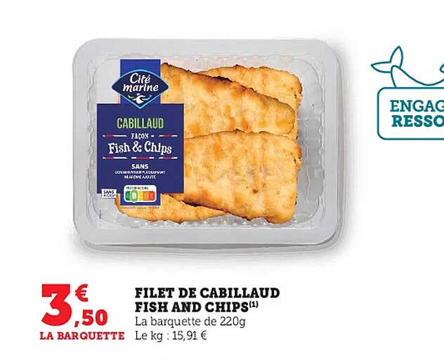 filet de cabillaud fish and chips