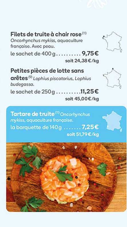 Filets De Truite à Chair Rose, Petites Pièces De Lotte Sans Arêtes