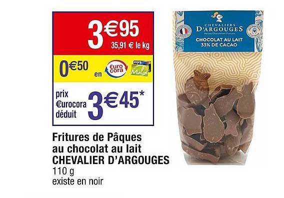 fritures de pâques au chocolat au lait chevalier d'argouges