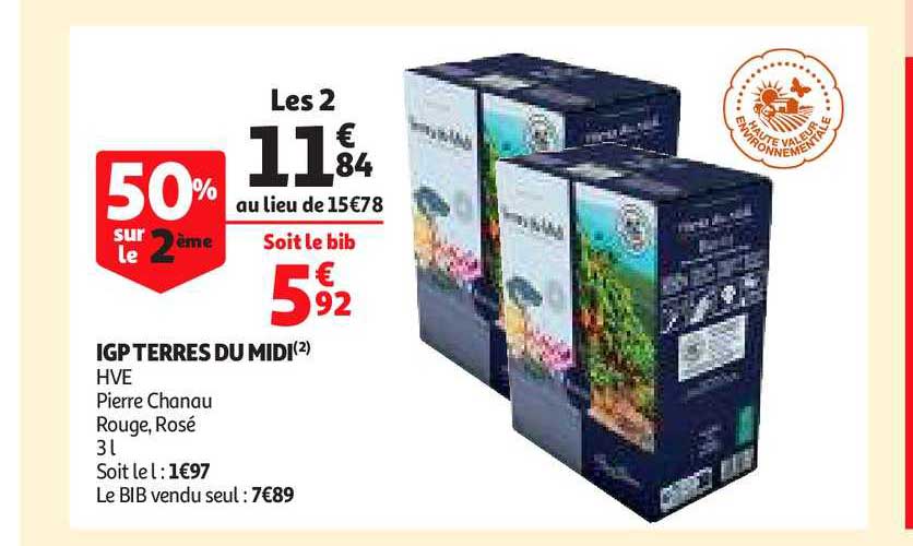 igp terres du midi hve pierre chanau rouge, rosé