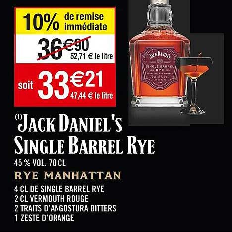 jack daniel's single barrel rye 45% vol.