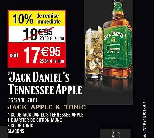 jack daniel's tennessee apple 35% vol.