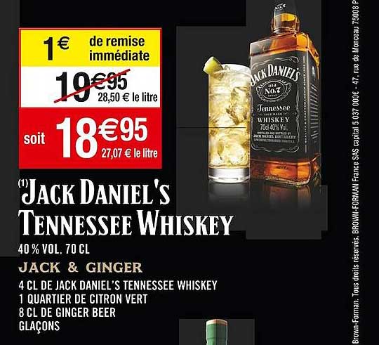 jack daniel's tennessee whiskey 40% vol.