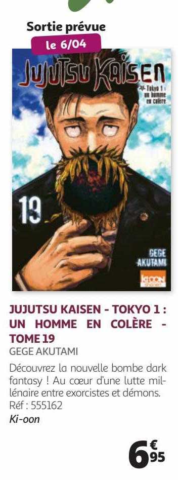 jujutsu kaisen - tokyo 1 : un homme en colère - tome 19 - gege akutami