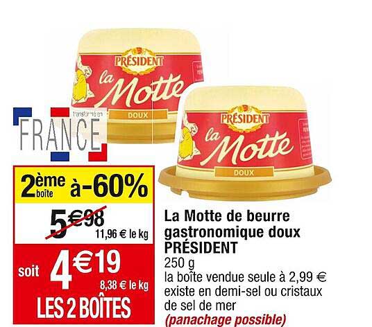 la motte de beurre gastronomique doux président