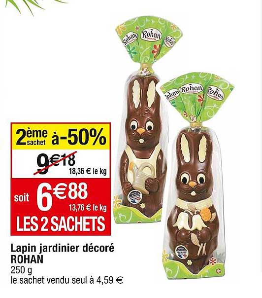 lapin jardinier décoré rohan