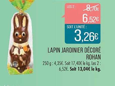 lapin jardinier décoré rohan