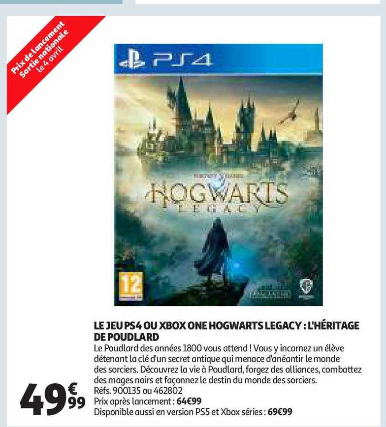 le jeu ps4 ou xbox one hogwarts legacy : l'héritage de poudlard