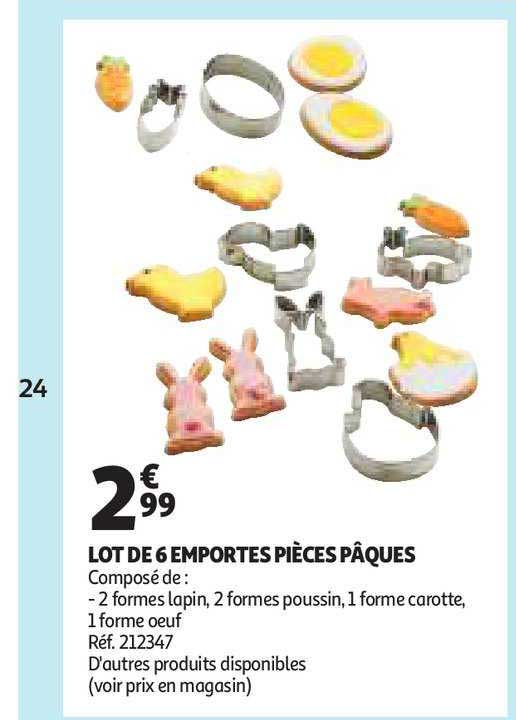 Lot De 6 Emportes Pièces Pâques