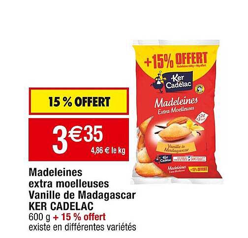 madeleines extra moelleuses vanille de madagascar ker cadelac
