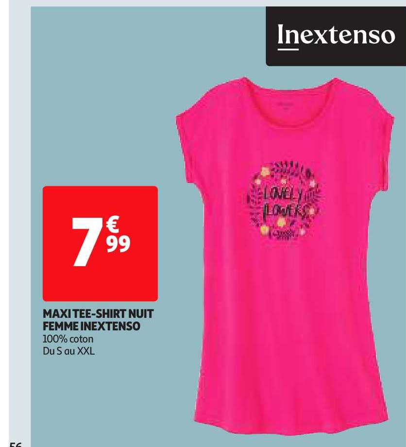 maxi tee-shirt nuit femme inextenso