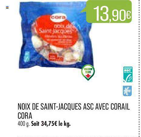 noix de saint-jacques asc avec corail cora