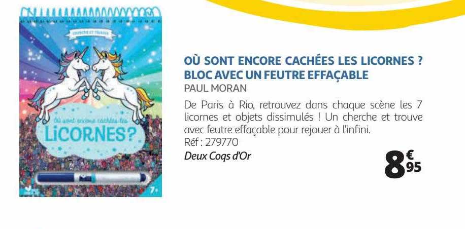 où sont encore cachées les licornes ? bloc avec un feutre effaçable - paul moran