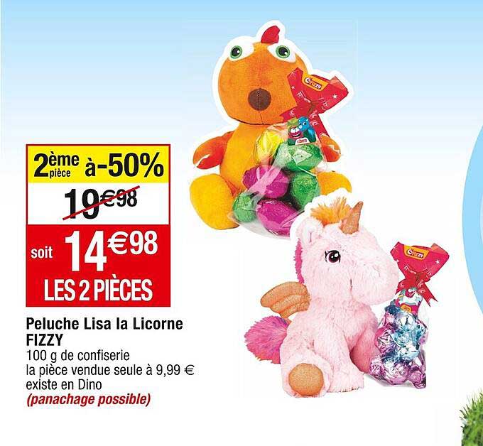 peluche lisa la licorne fizzy