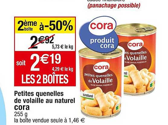 petites quenelles de volaille au naturel cora