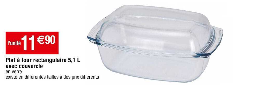plat à four rectangulaire 5,1l avec couvercle