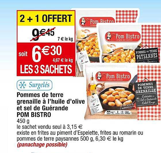 Pommes De Terre Grenaille à L'huile D'olive Et Sel De Guérande Pom Bistro