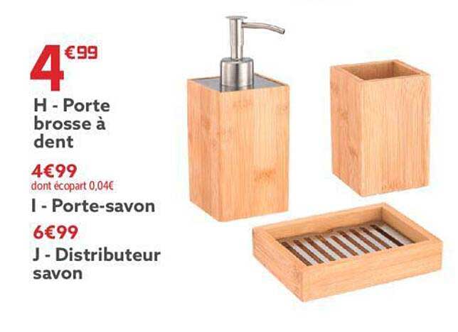 porte brosse à dent, porte-savon, distributeur savon