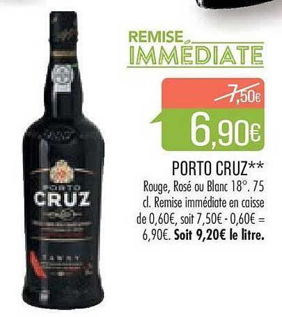 Porto Cruz Rouge, Rosé Ou Blanc 18°
