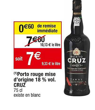 porto rouge mise d'origine 18% vol. cruz
