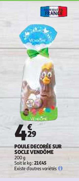 poule décorée sur socle vendôme