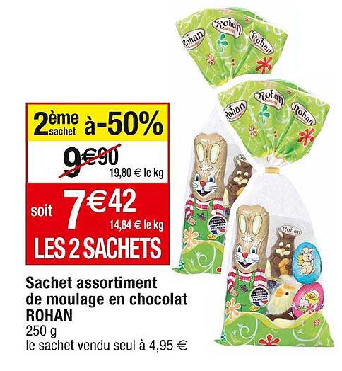 sachet assortiment de moulage en chocolat rohan