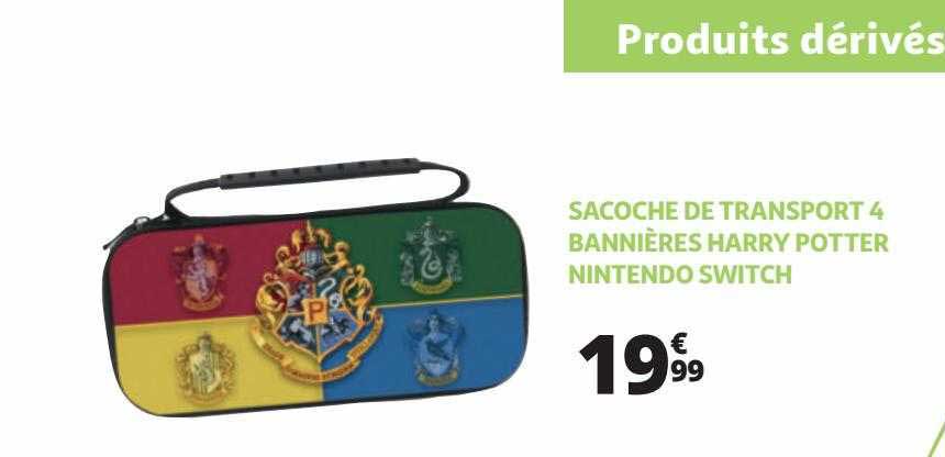 sacoche de transport 4 bannières harry potter nintendo switch