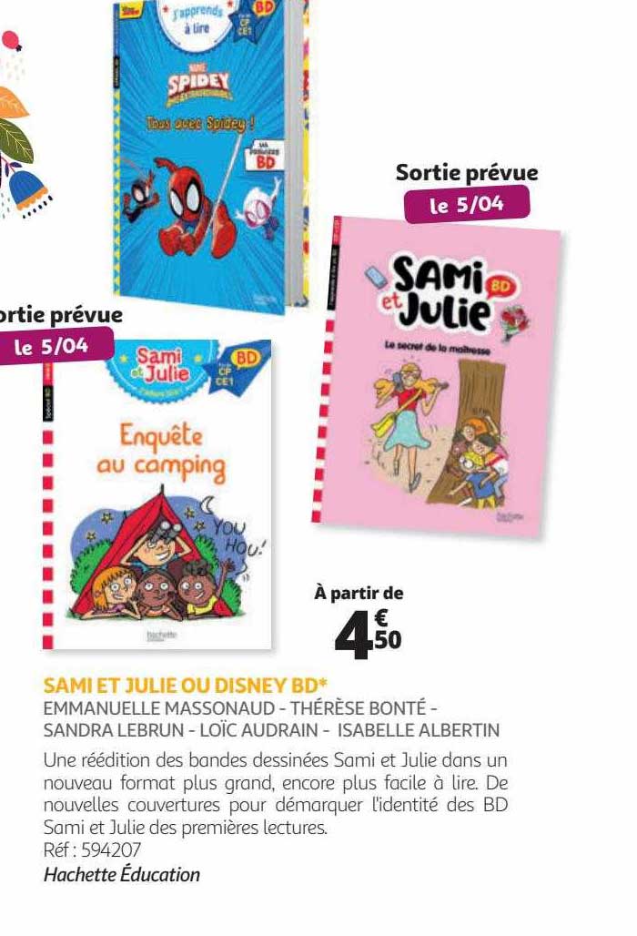 sami et julie ou disney bd - emmanuelle massonaud - thérèse bonté - sandra lebrun - loïc andrain - isabelle albertin