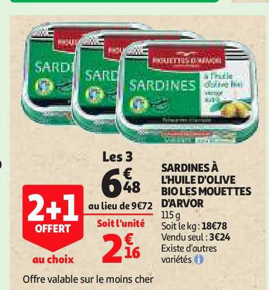 Sardines à L'huile D'olive Bio Les Mouettes D'arvor