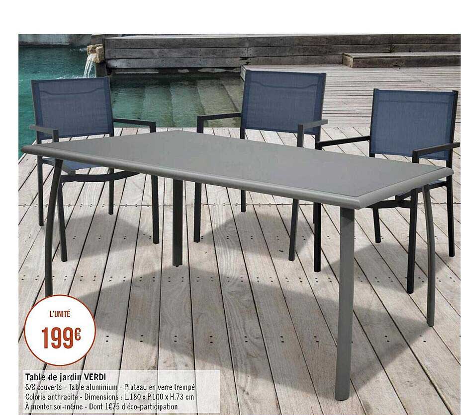 table de jardin verdi