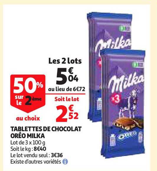 Tablettes De Chocolat Oréo Milka