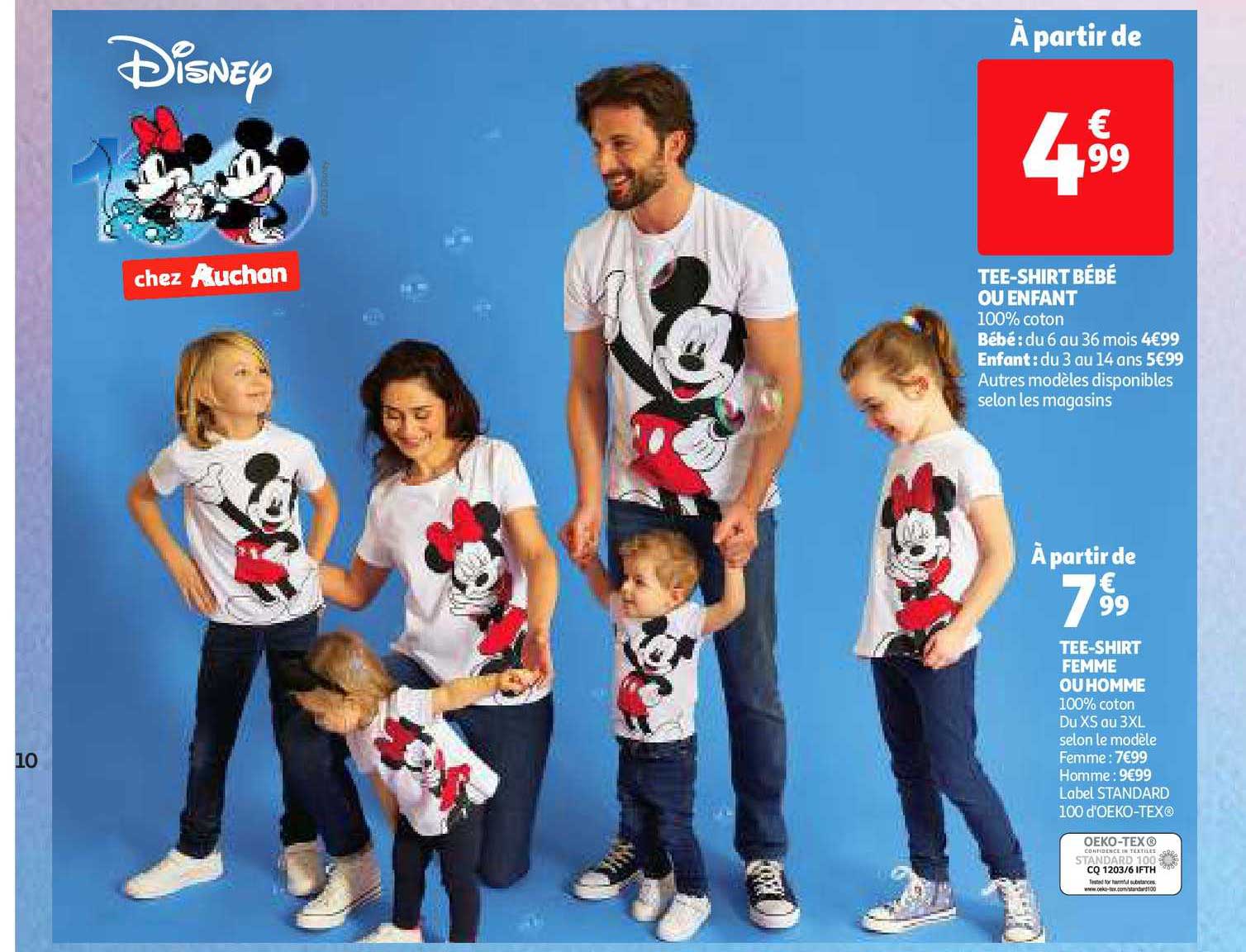 tee-shirt bébé ou enfant disney, tee-shirt femm ou homme disney