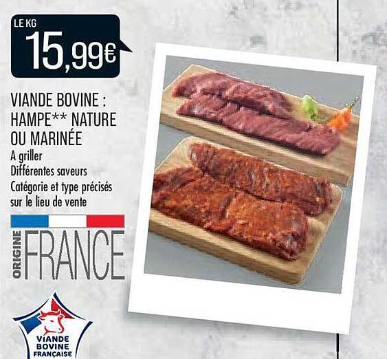 Viande Bovine : Hampe**nature Ou Marinée