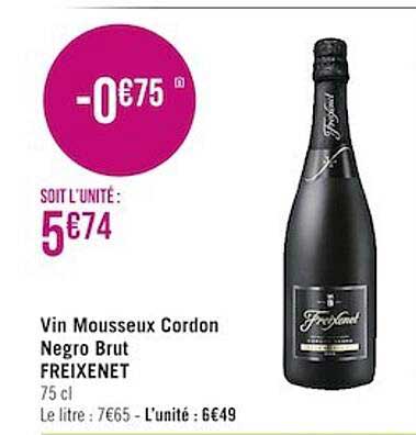 vin mousseux cordon negro brut freixenet