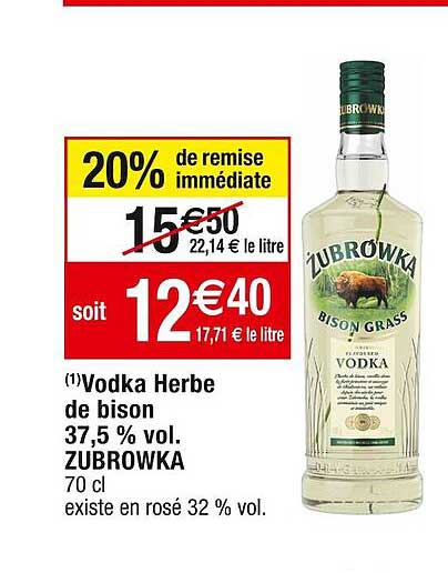 vodka herbe de bison 37,5% vol. rubrowka