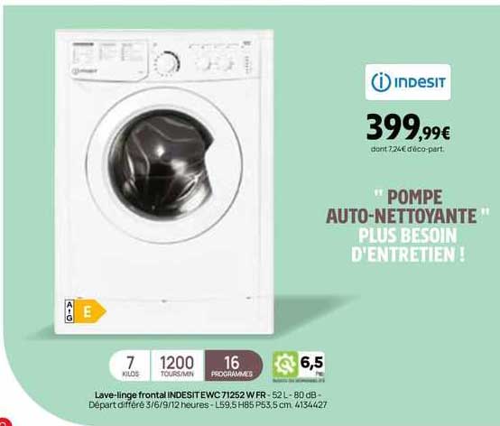 lave-linge frontal indesit