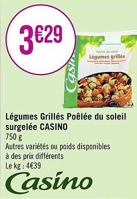 Légumes Grillés Poêlée Du Soleil Surgelée Casino