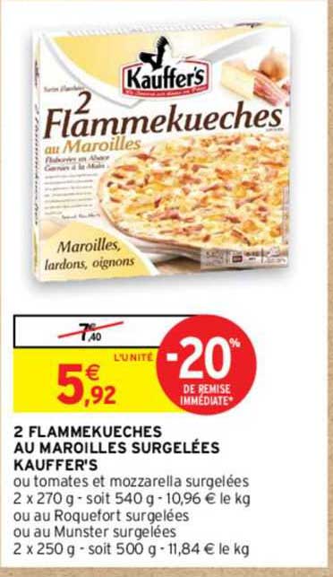 2 Flammekueches Aux Maroilles Surgelées Kauffer's