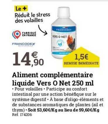aliment complémentaire liquide vers o net