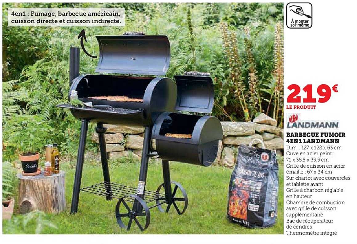 barbecue fumoir 4 en 1 landmann