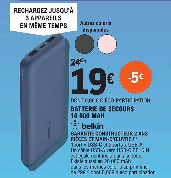 Batterie De Secours 10000mah Belkin