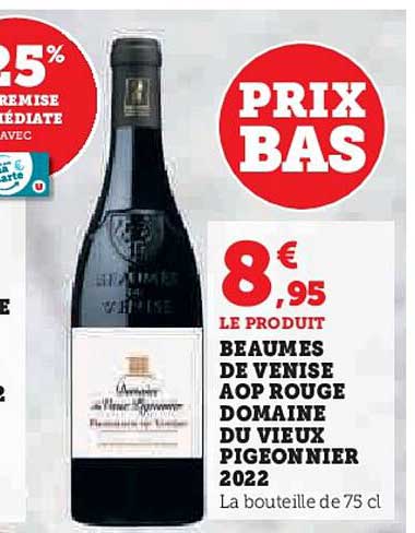 beaumes de venise aop rouge domaine pigeonnier 2022