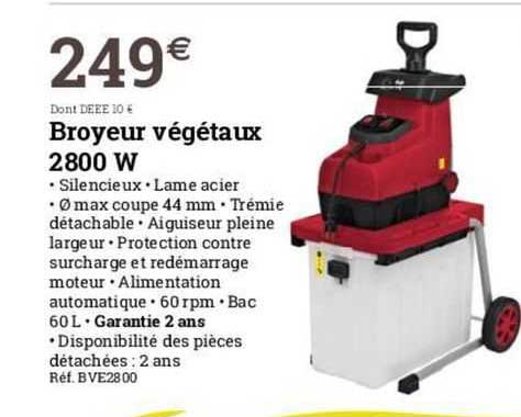 Broyeur Végétaux 2800 W