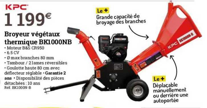 broyeur végétaux thermique bk1000nb kpc