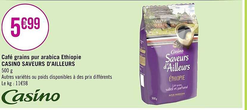 café grains pur arabica ethiopie casino saveurs d'ailleurs