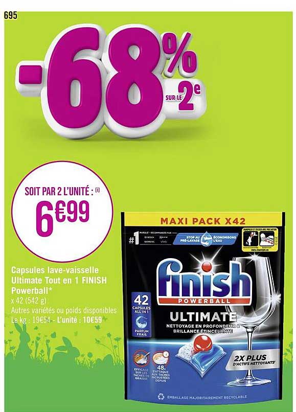 capsules lave-vaisselle ultimate tout en 1 finish powerball